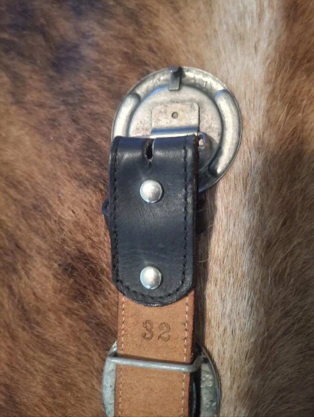 *RARE* Vintage Black Leather Belt with Western Actor Portrait Conchos